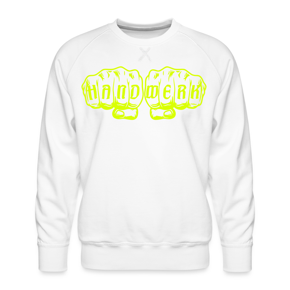 Unisex Premium Pullover "Schreiner" neongelb Weiß Männer Premium Pullover