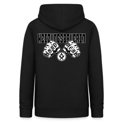 Frauen Hoodie "Heizungsbauerin" (beidseitig beruckt) - Schwarz