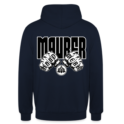 Unisex Hoodie "Maurer" (beidseitig bedruckt) Navy Unisex Hoodie