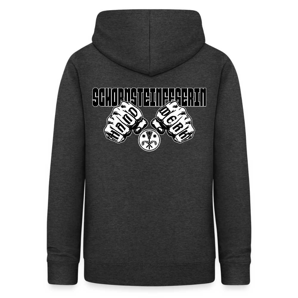 Frauen Hoodie "Schornsteinfegerin" (beidseitig beruckt) Anthrazit Frauen Hoodie