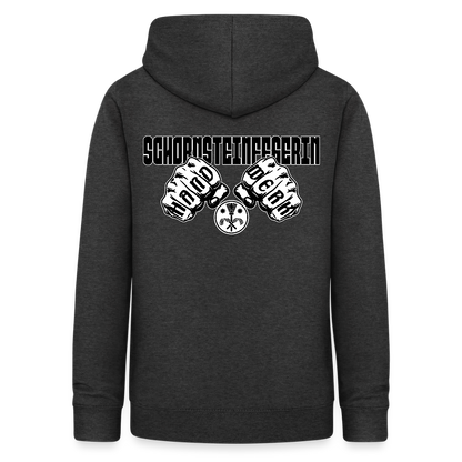 Frauen Hoodie "Schornsteinfegerin" (beidseitig beruckt) Anthrazit Frauen Hoodie