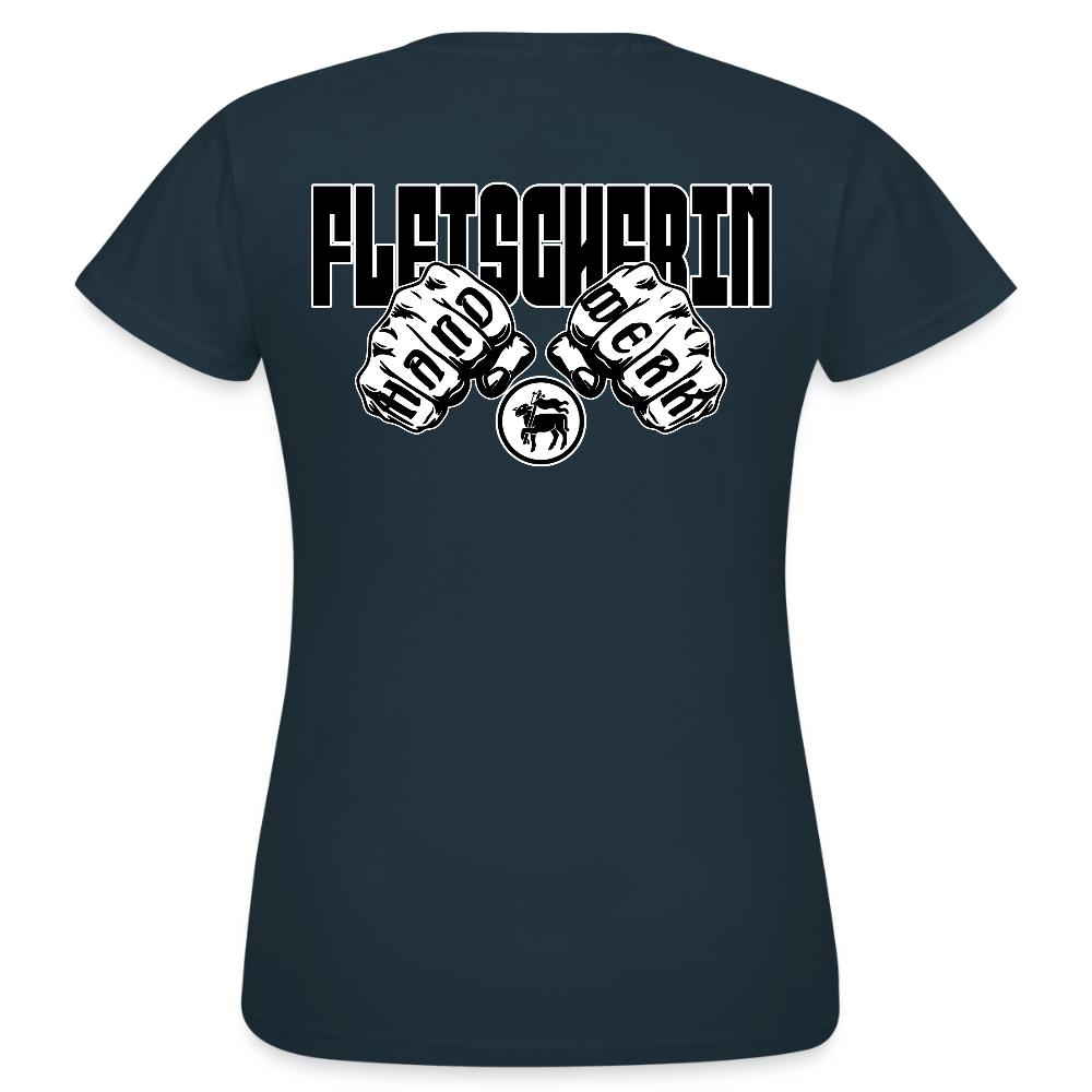 Frauen T-Shirt "Fleischerin" (beidseitig bedruckt) Navy Frauen T-Shirt