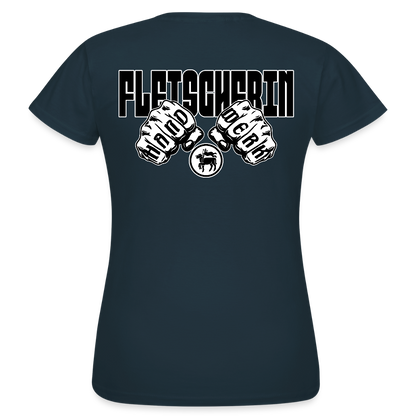 Frauen T-Shirt "Fleischerin" (beidseitig bedruckt) Navy Frauen T-Shirt