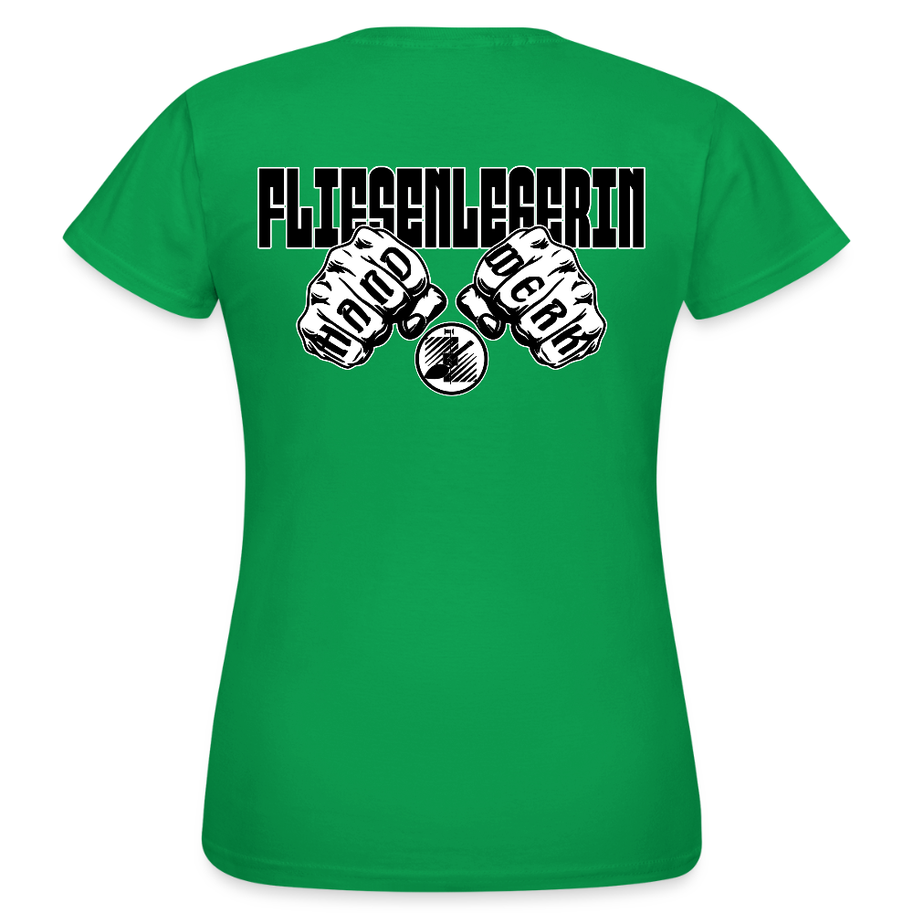 Frauen T-Shirt "Fliesenlegerin" (beidseitig bedruckt) Kelly Green Frauen T-Shirt