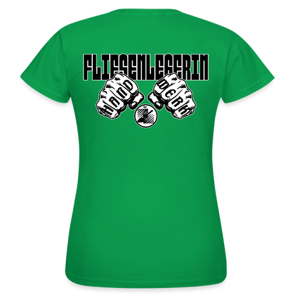 Frauen T-Shirt "Fliesenlegerin" (beidseitig bedruckt) Kelly Green Frauen T-Shirt