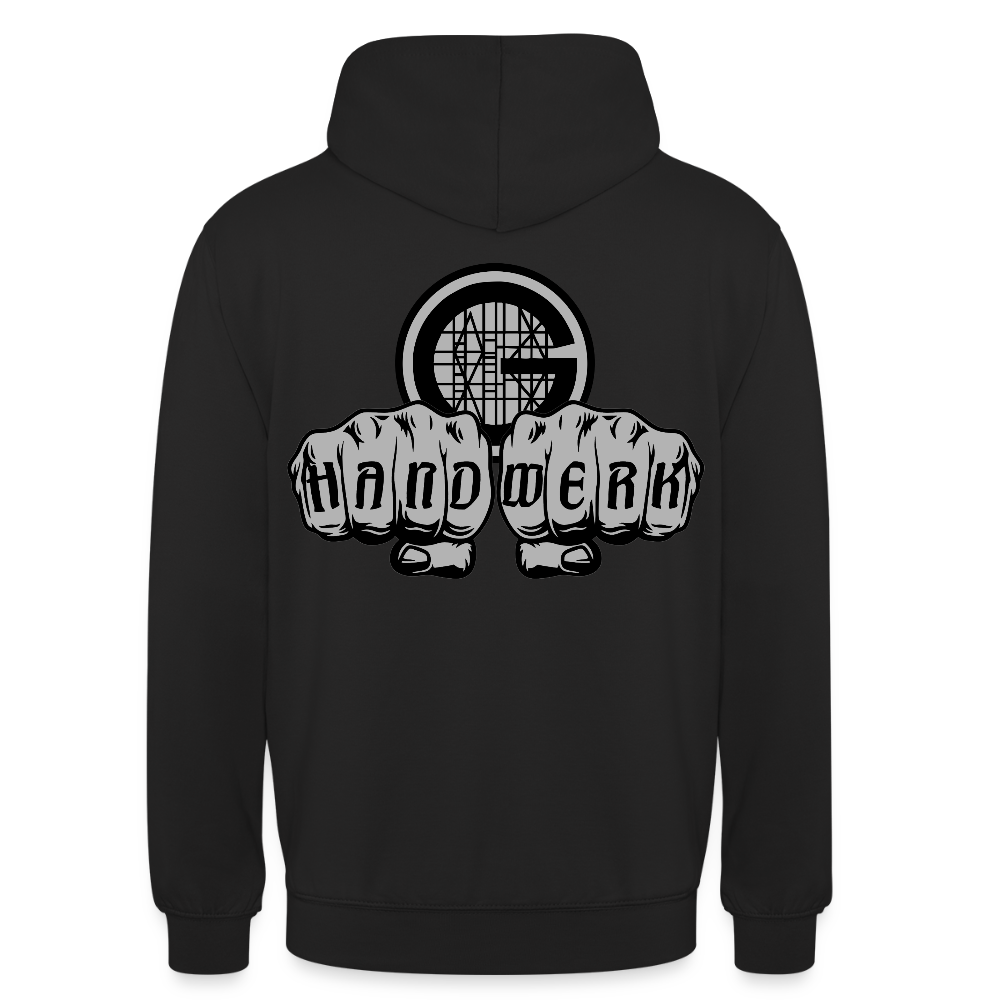 Unisex  Hoodie "Gerüstbauer" beidseitig bedruckt - Schwarz