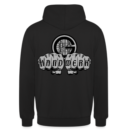 Unisex  Hoodie "Gerüstbauer" beidseitig bedruckt - Schwarz