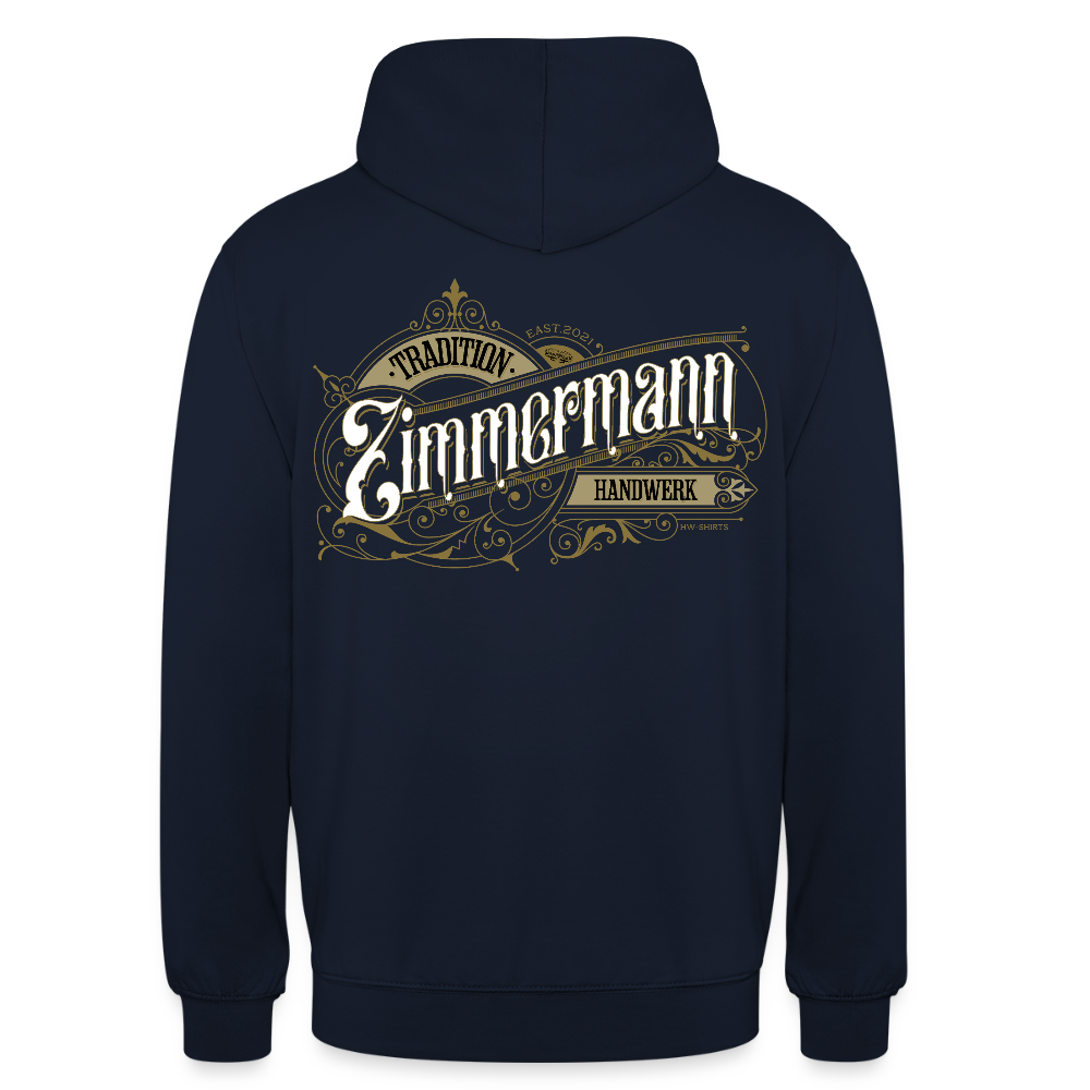 Unisex Hoodie "Zimmermann" Nostalgie Handwerk Navy Unisex Hoodie