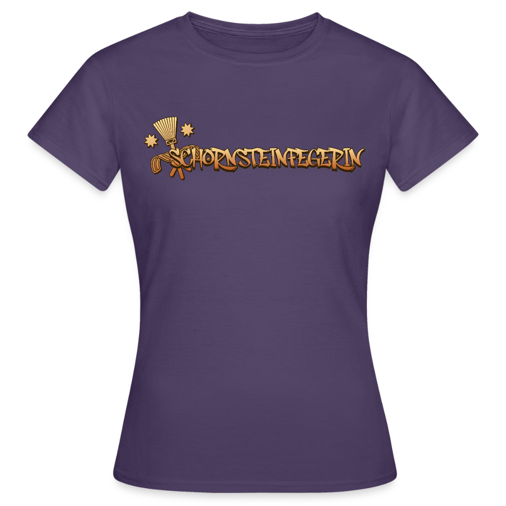 Frauen T-Shirt "Schornsteinfegerin" Dunkellila Frauen T-Shirt