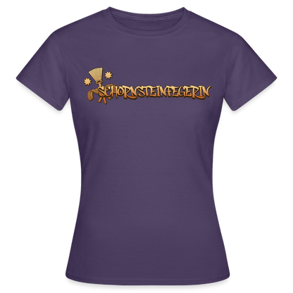 Frauen T-Shirt "Schornsteinfegerin" Dunkellila Frauen T-Shirt
