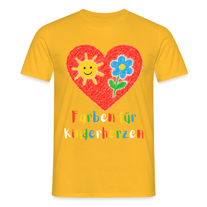 Unisex T-Shirt "Farben für Kinderherzen" Gelb Männer T-Shirt