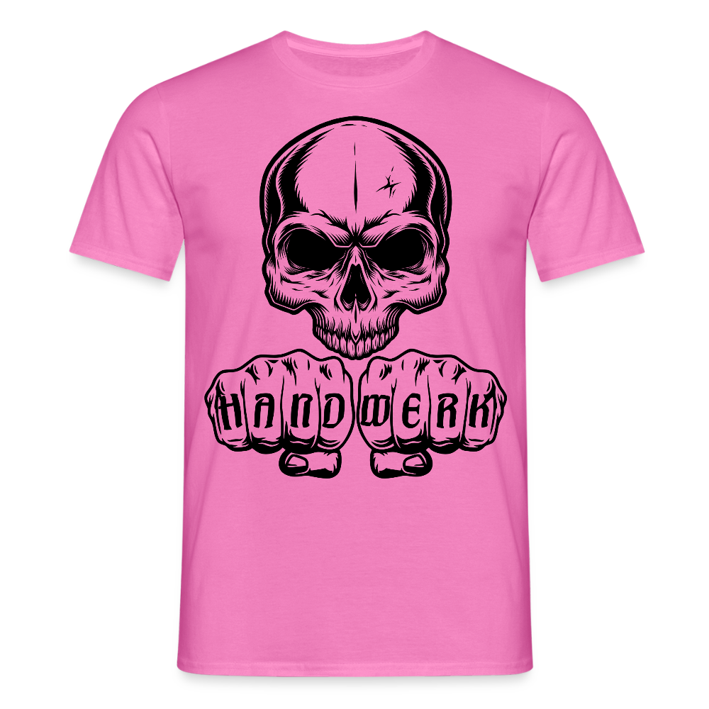 Unisex T-Shirt "Skull-Handwerk" Pink Männer T-Shirt