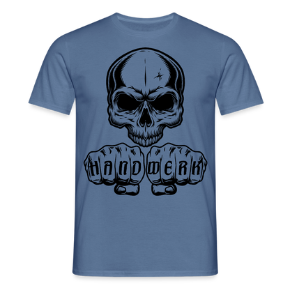 Unisex T-Shirt "Skull-Handwerk" Taubenblau Männer T-Shirt