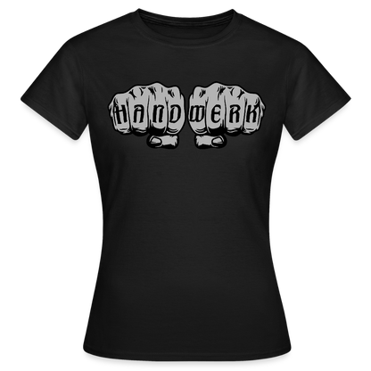 Frauen T-Shirt "Power-Handwerk" Schwarz Frauen T-Shirt