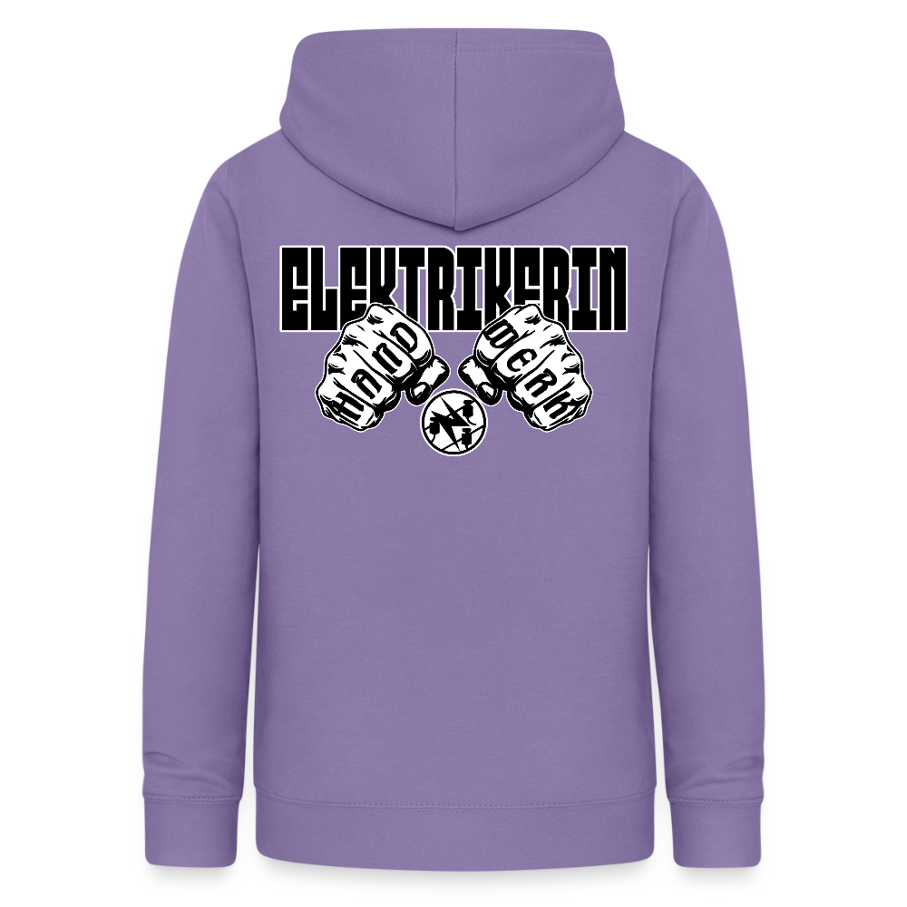 Frauen Hoodie "Elektrikerin" (beidseitig beruckt) Lavendel Frauen Hoodie
