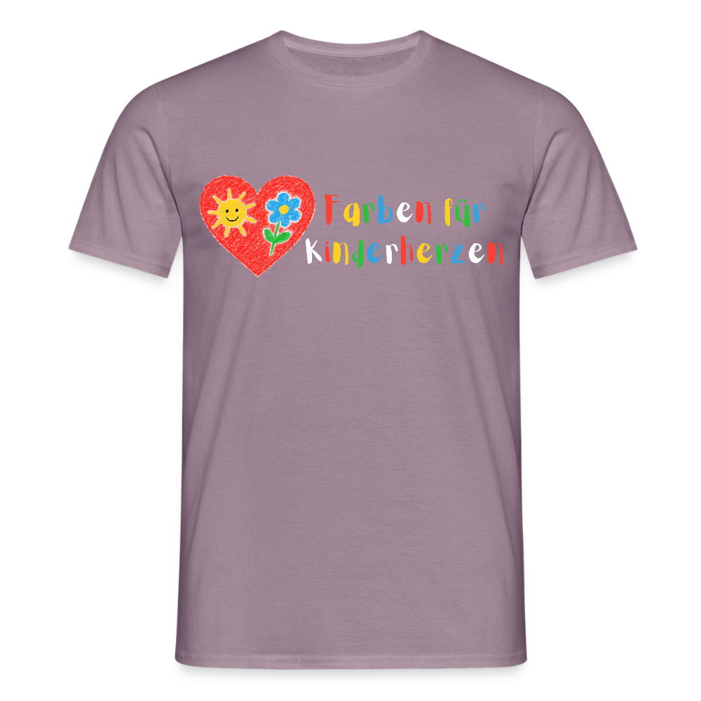 Unisex T-Shirt "Farben für Kinderherzen" Lilagrau Männer T-Shirt