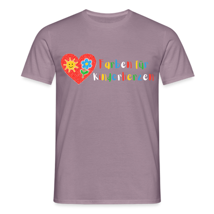 Unisex T-Shirt "Farben für Kinderherzen" Lilagrau Männer T-Shirt