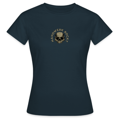 Frauen T-Shirt "Handwerk-Rockt" (beidseitig bedruckt) - Navy