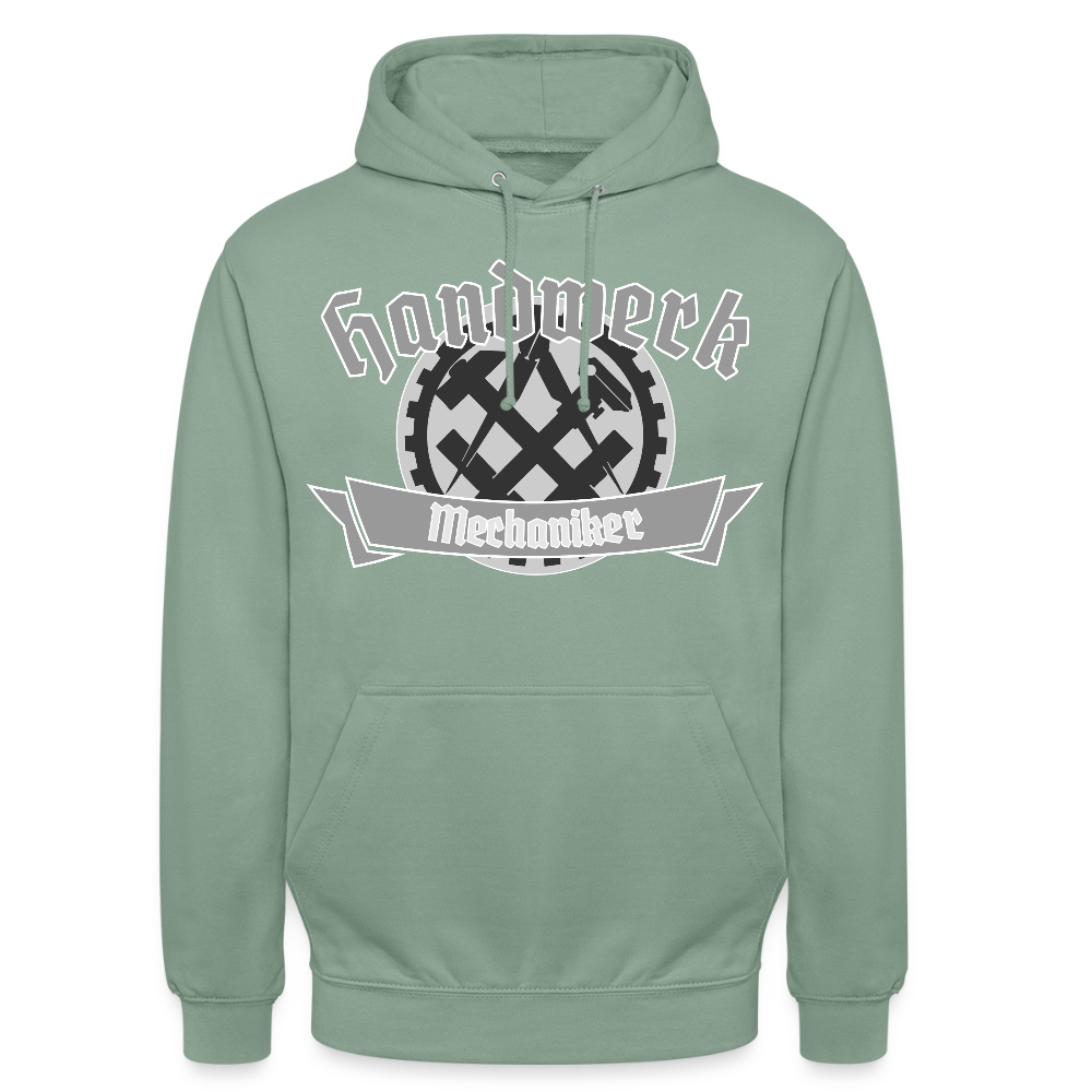 Unisex Hoodie "Mechaniker" Graugrün Unisex Hoodie