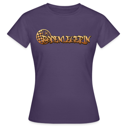 Frauen T-Shirt "Bodenlegerin" Dunkellila Frauen T-Shirt