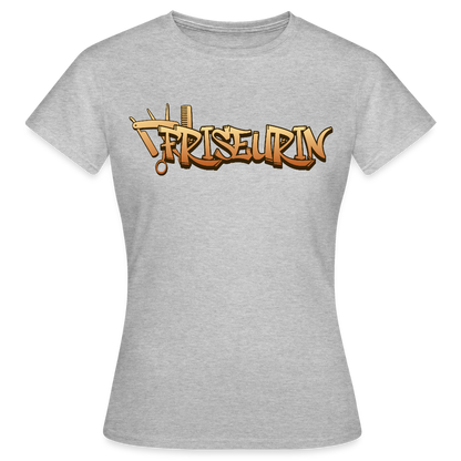 Frauen T-Shirt "Friseurin" Grau meliert Frauen T-Shirt
