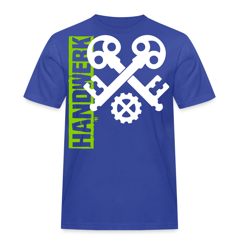 Unisex Workwear T-Shirt "Schlosser" Royalblau Männer Workwear T-Shirt