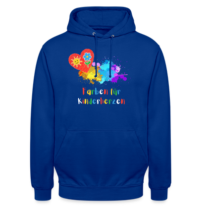 Unisex Hoodie "Farben für Kinderherzen" Royalblau Unisex Hoodie