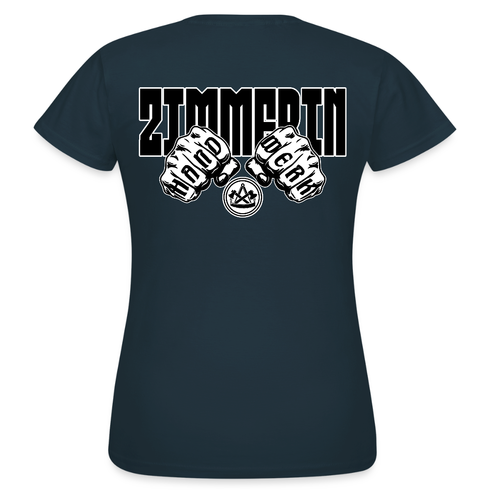 Frauen T-Shirt "Zimmerin" (beidseitig bedruckt) Navy Frauen T-Shirt