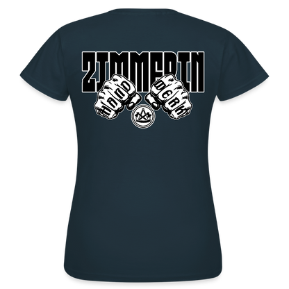 Frauen T-Shirt "Zimmerin" (beidseitig bedruckt) Navy Frauen T-Shirt