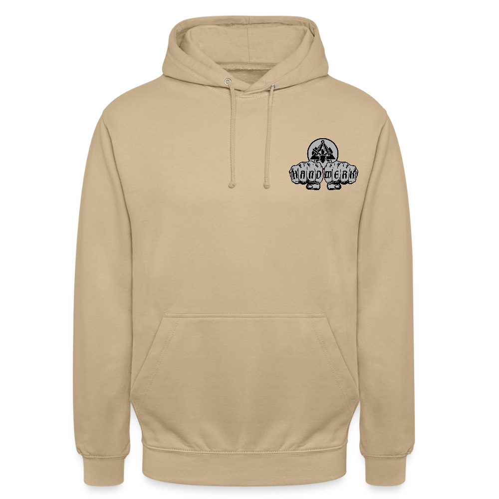 Unisex Hoodie "Maurer" beidseitig bedruckt Beige Unisex Hoodie
