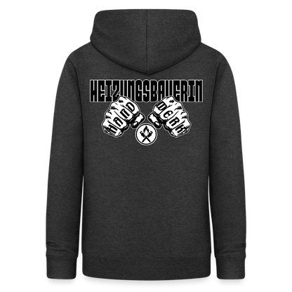 Frauen Hoodie "Heizungsbauerin" (beidseitig beruckt) Anthrazit Frauen Hoodie
