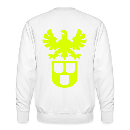 Unisex Premium Pullover "Lackierer" neongelb Weiß Männer Premium Pullover