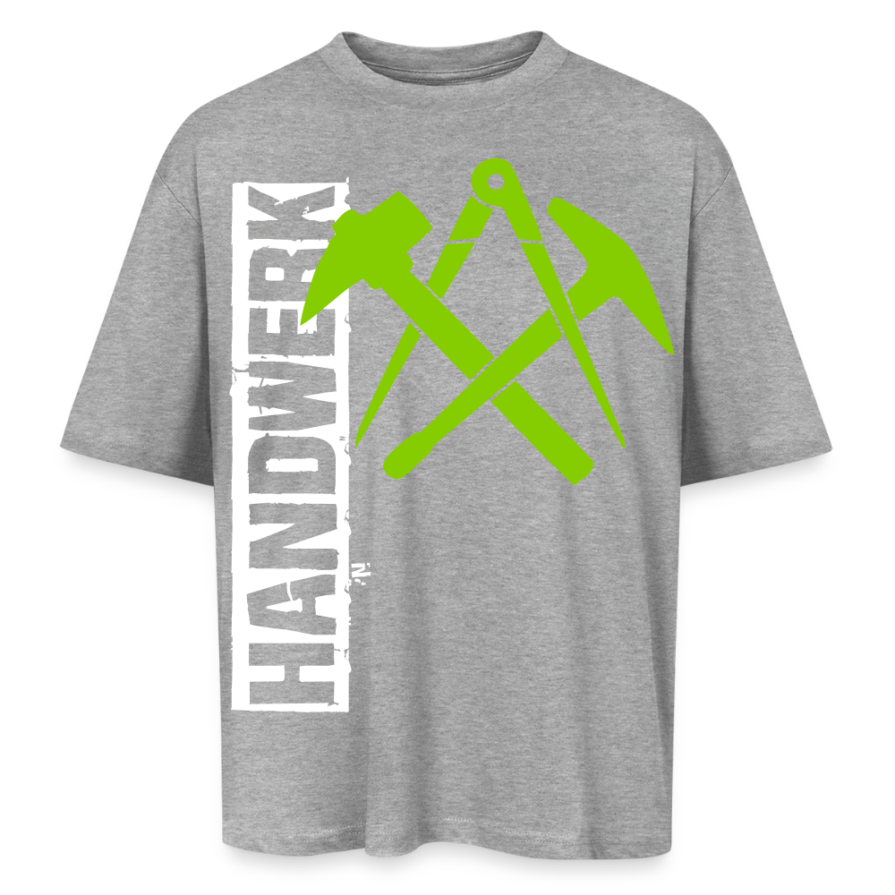 Oversized Unisex T-Shirt "Dachdecker" Grau meliert Oversized Unisex T-Shirt