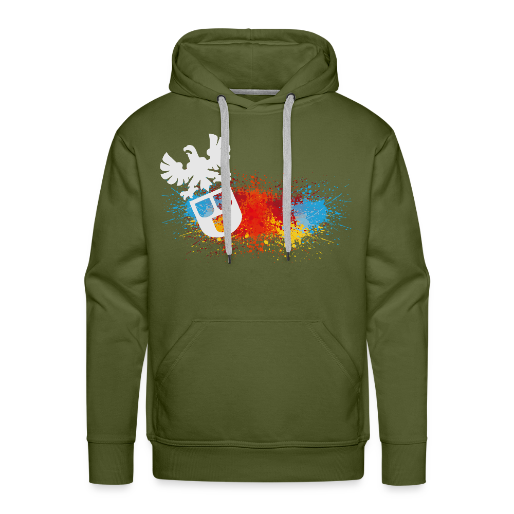 Männer Premium Hoodie "Maler-Splash" Olivgrün Männer Premium Hoodie