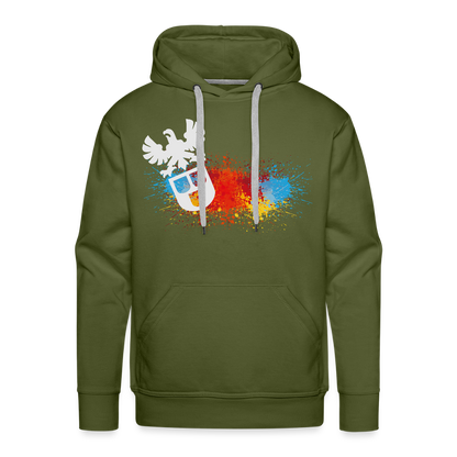 Männer Premium Hoodie "Maler-Splash" Olivgrün Männer Premium Hoodie