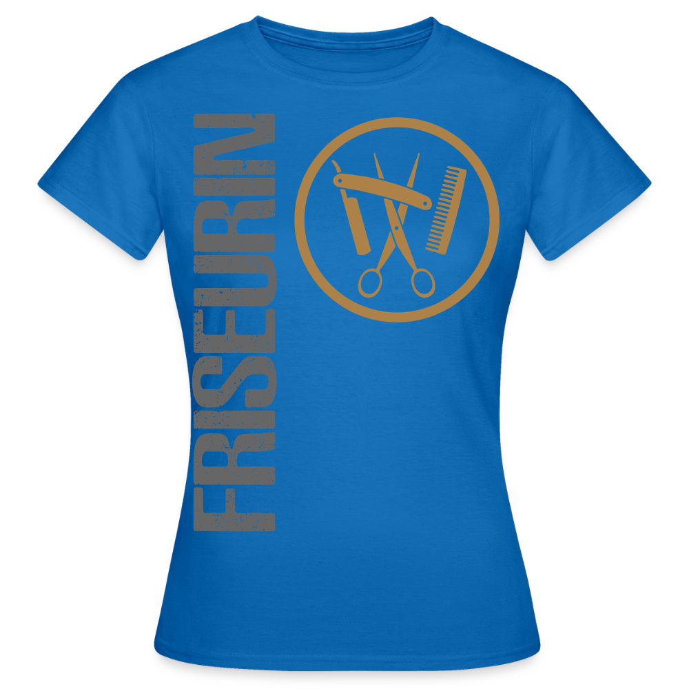 Frauen T-Shirt "Friseurin" Royalblau Frauen T-Shirt