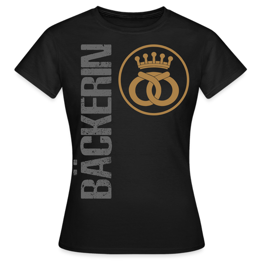 Frauen T-Shirt "Bäckerin" Schwarz Frauen T-Shirt