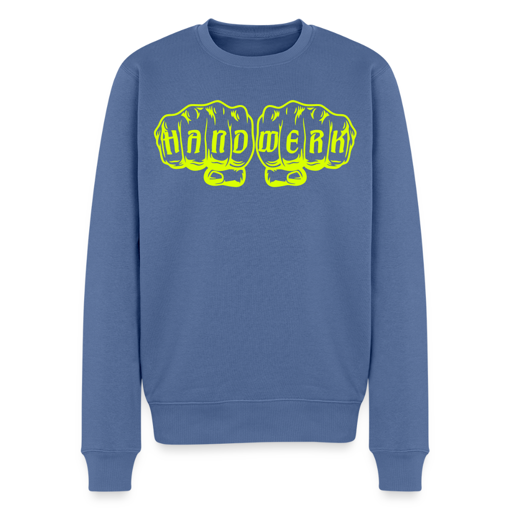 Unisex Premium Pullover "Drechsler" neongelb Taubenblau Männer Premium Pullover