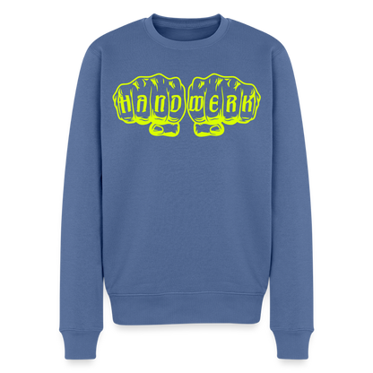 Unisex Premium Pullover "Drechsler" neongelb Taubenblau Männer Premium Pullover