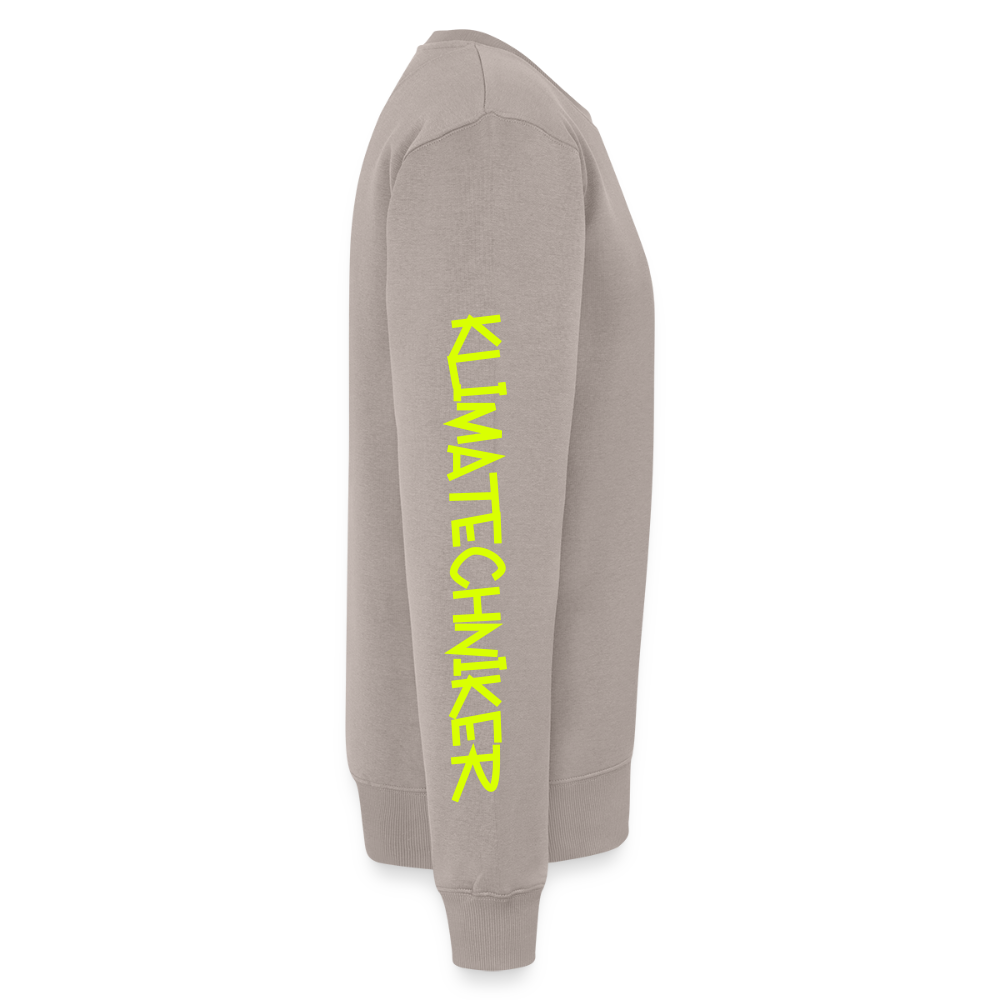Unisex Premium Pullover "Klimatechniker" neongelb - Taupe