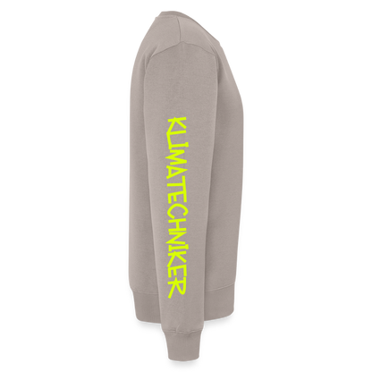 Unisex Premium Pullover "Klimatechniker" neongelb - Taupe