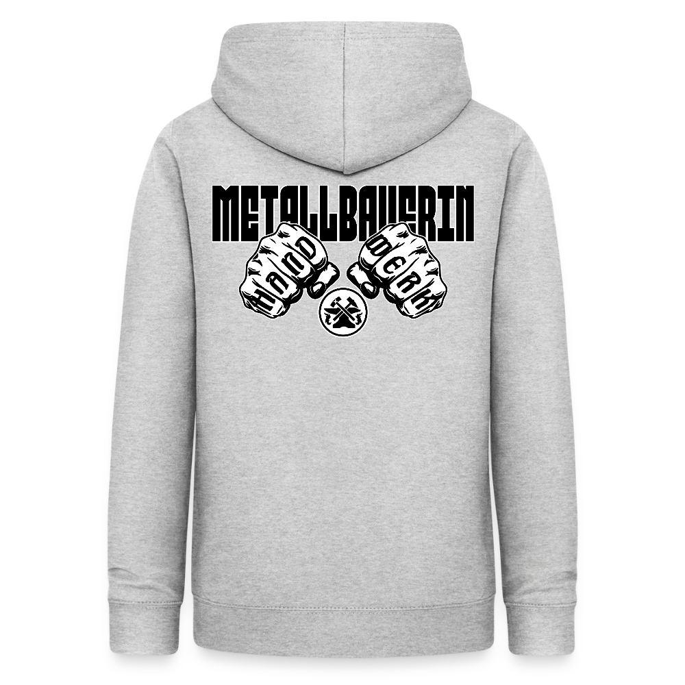 Frauen Hoodie "Metallbauerin" (beidseitig beruckt) Hellgrau meliert Frauen Hoodie