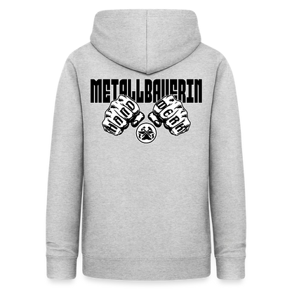 Frauen Hoodie "Metallbauerin" (beidseitig beruckt) Hellgrau meliert Frauen Hoodie