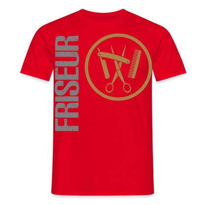 Unisex T-Shirt "Friseur" Rot Männer T-Shirt