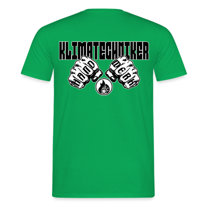 Unisex T-Shirt "Klimatechniker" (beidseitig bedruckt) Kelly Green Männer T-Shirt