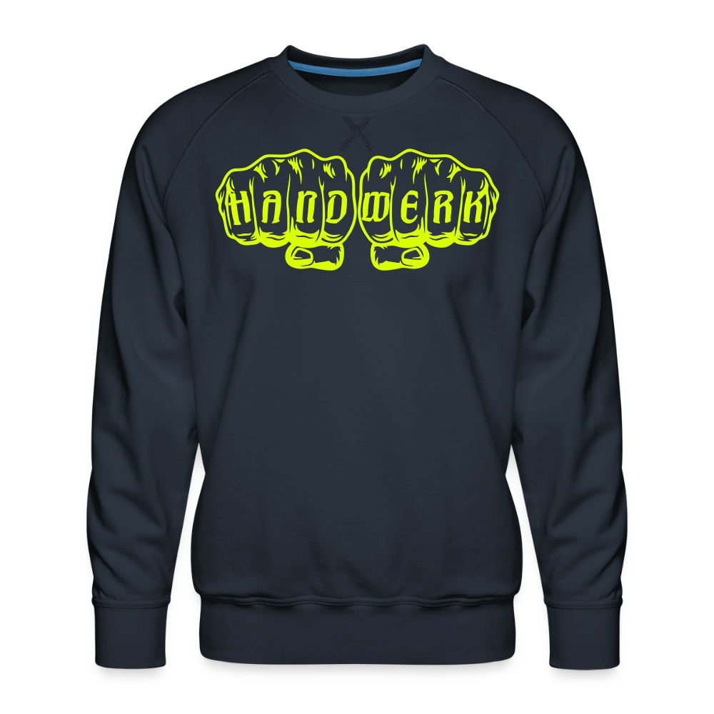 Unisex Premium Pullover "Schweisser" neongelb Navy Männer Premium Pullover