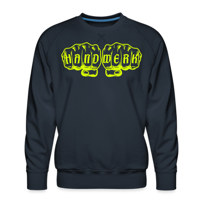 Unisex Premium Pullover "Schweisser" neongelb Navy Männer Premium Pullover