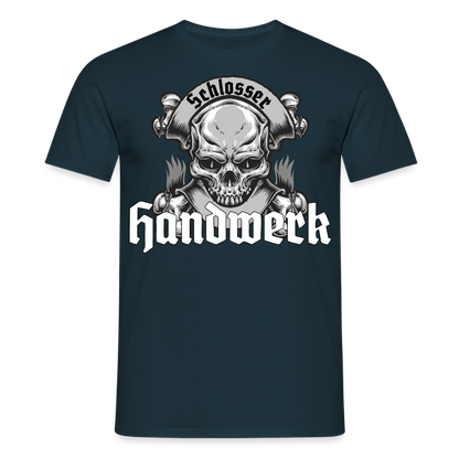 Unisex T-Shirt "Skull-Schlosser" Navy Männer T-Shirt