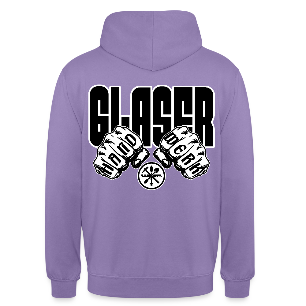 Unisex Hoodie "Glaser" (beidseitig bedruckt) Lavendel Unisex Hoodie