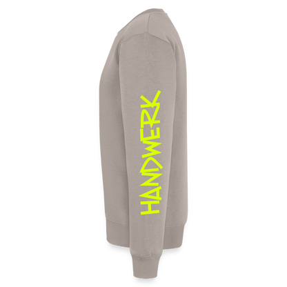 Unisex Premium Pullover "Klimatechniker" neongelb - Taupe
